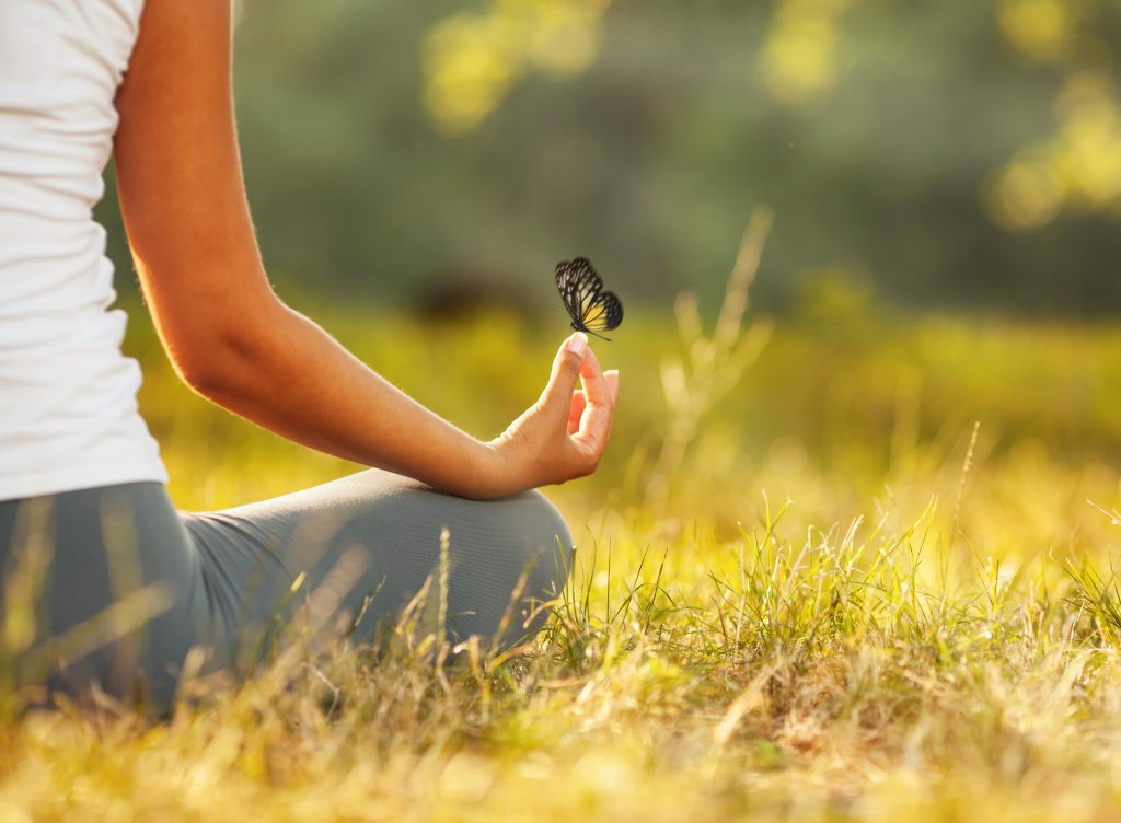 woman practicing meditation