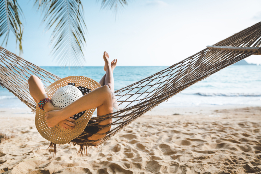 woman relaxing on a hammock