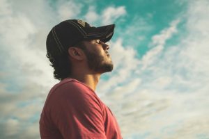 M3A2 Man in Black Cap Practicing Mindfulness