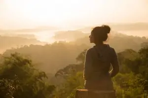 young woman looking at horizon